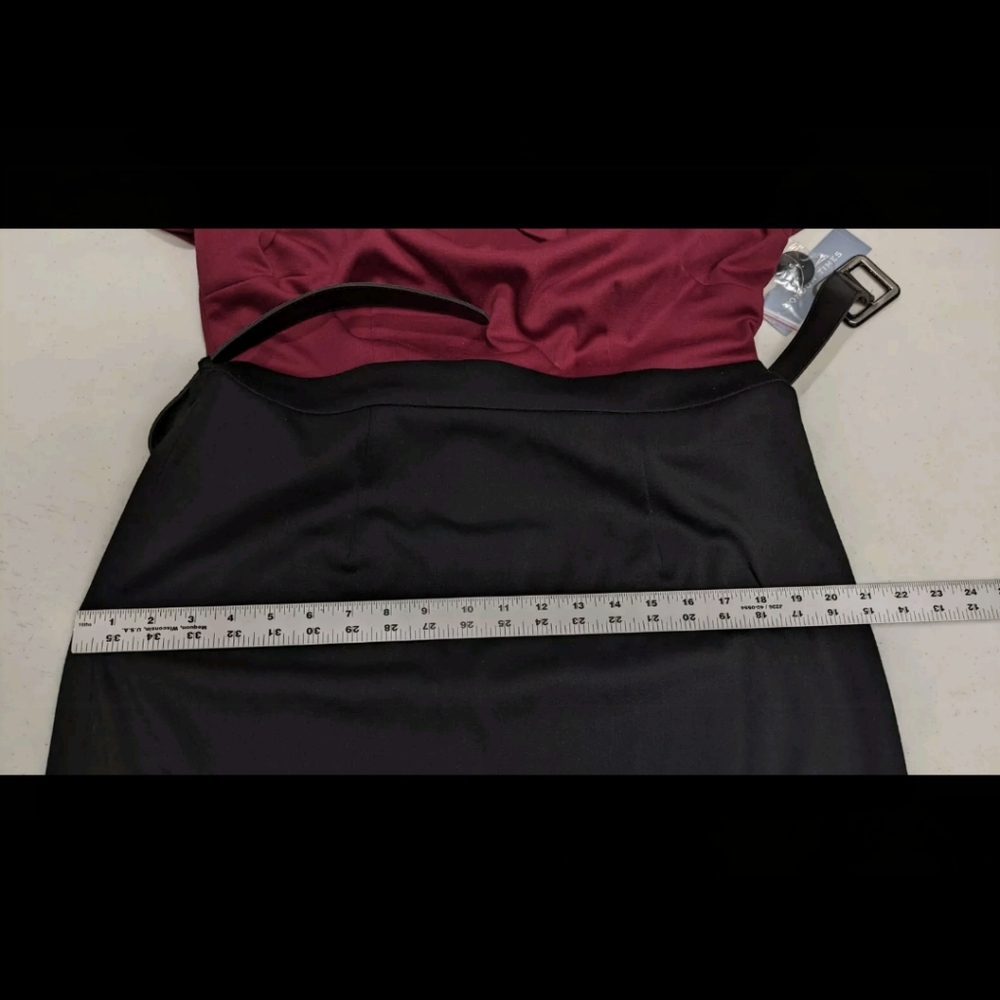 NWT London Times Collared Sheath Dress 15 Color Block Burgundy Corpcore Elegant - Picture 13 of 13